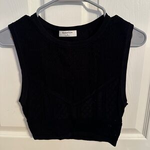 Aritzia Babaton Textured Tank Top - Black - Medium